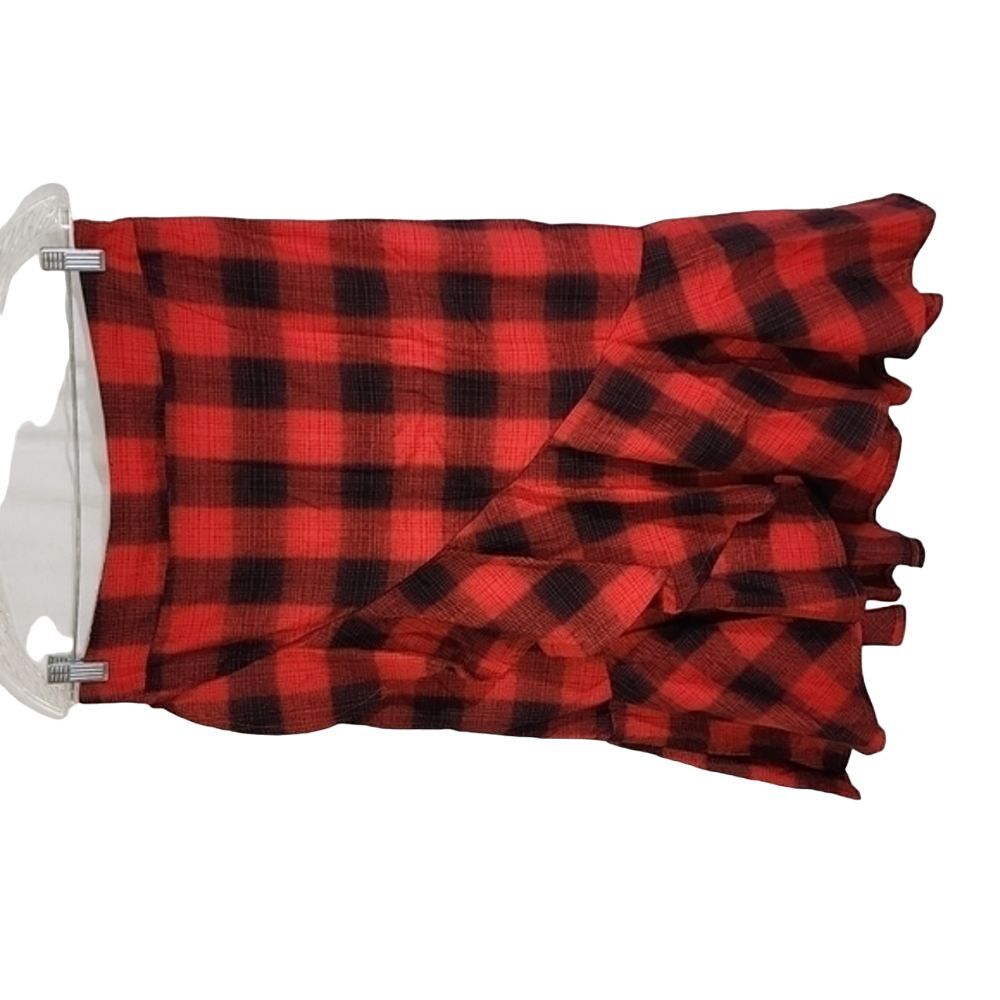 Amaryllis Plaid Ruffle Skirt Size Large‎